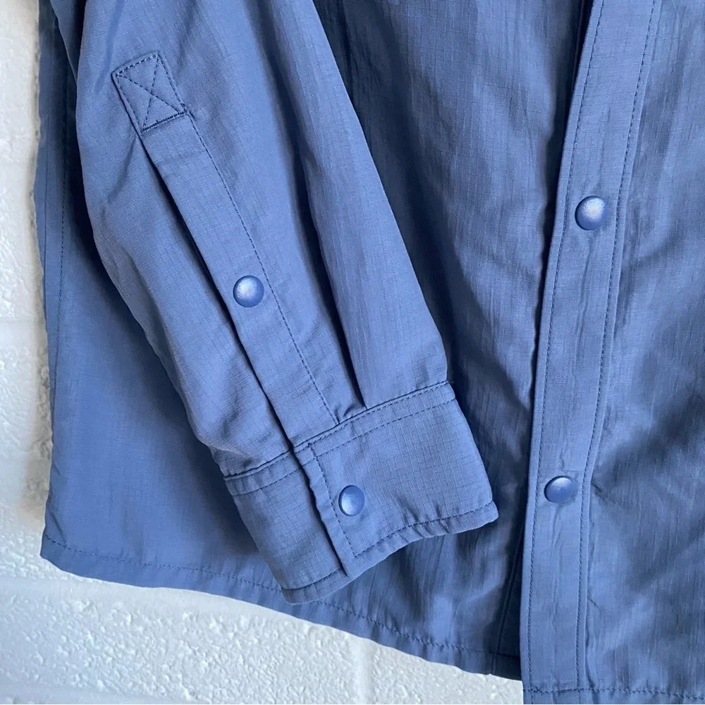 REI Co-op Kids' Sun Shirt Long Sleeve Blue Nylon Large ( 14-16) Gorpcore Button